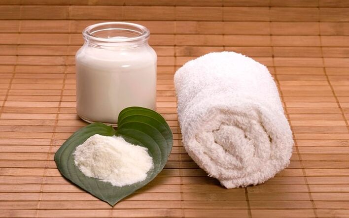 baking soda ug usa ka tualya alang sa usa ka compress aron mapadako ang kinatawo